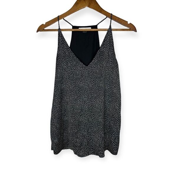 Tart Black & White Abstract Polka Dot‎ Satin Tank Top Cami Size X-Small - Picture 1 of 6